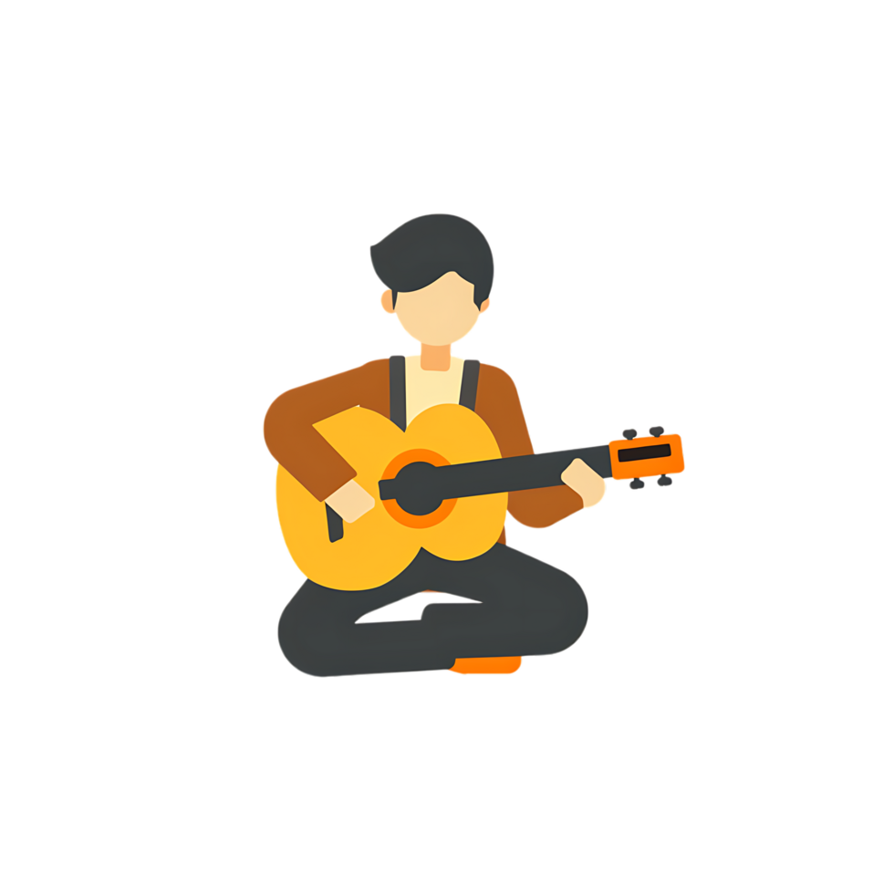 Musician icon against transparent background generated by Ai png