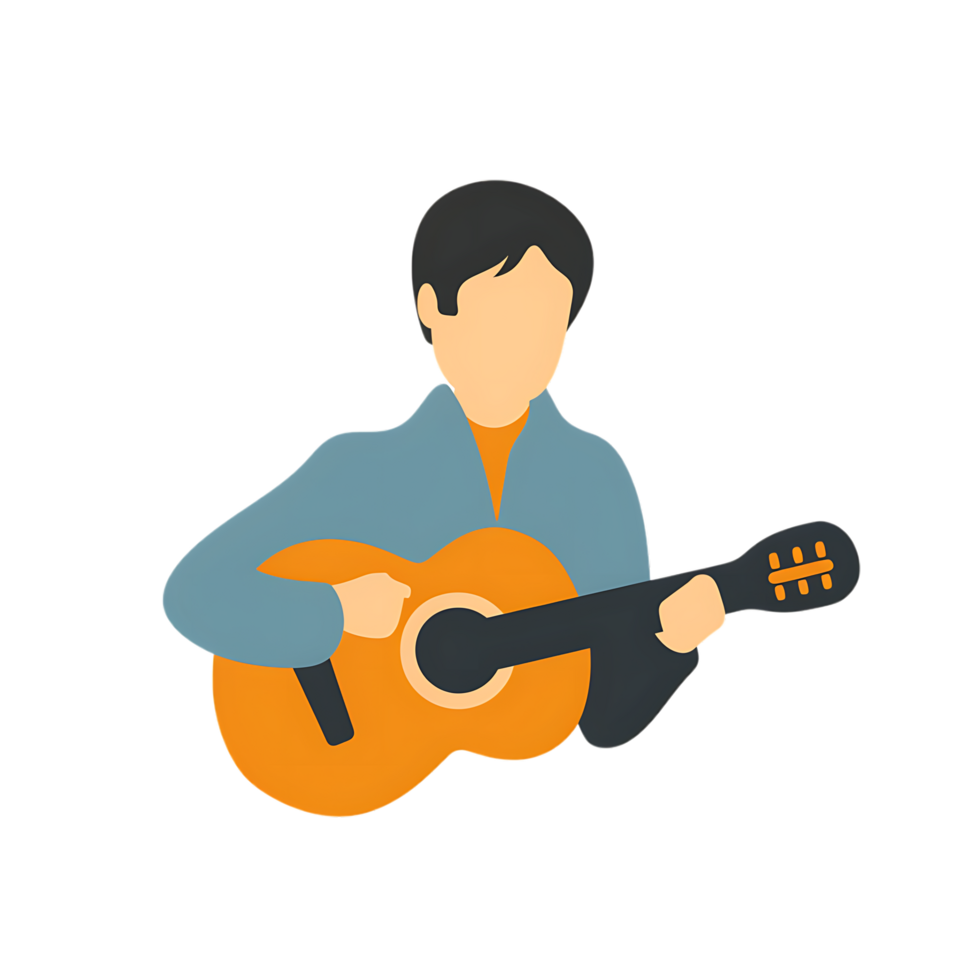 Musician icon against transparent background generated by Ai png
