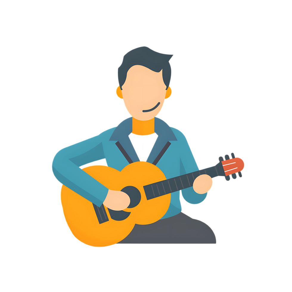 Musician icon against transparent background generated by Ai png