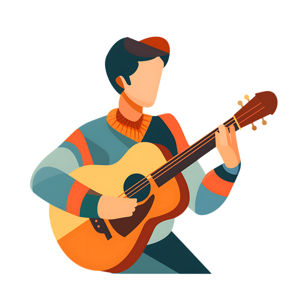 Musician icon against transparent background generated by Ai png