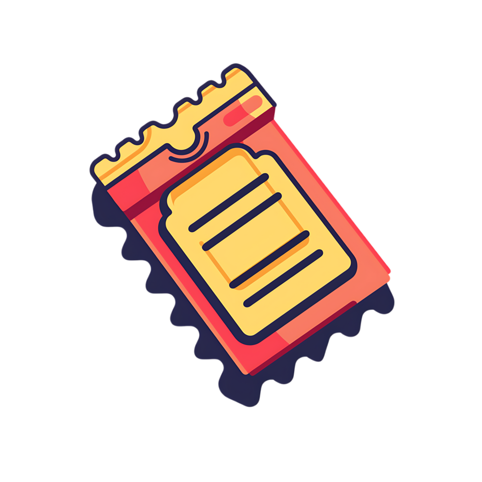 Ticket icon against transparent background png