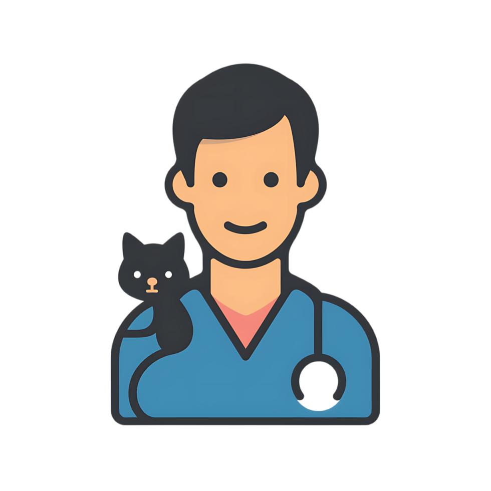 Veterinarian icon against transparent background generated by Ai png
