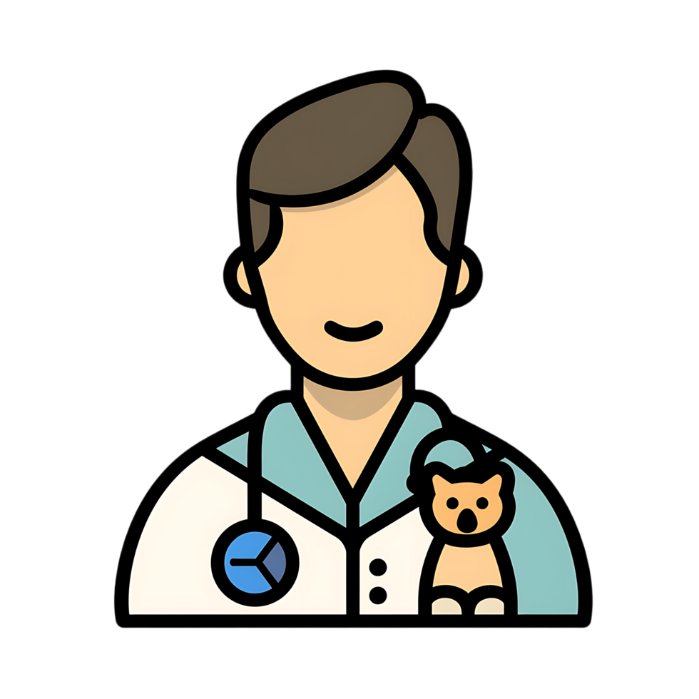 Veterinarian icon against transparent background generated by Ai png