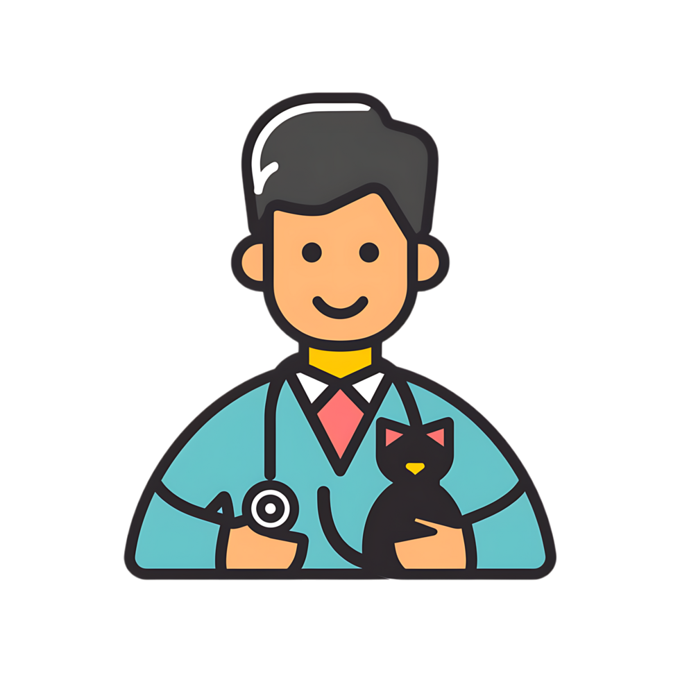 Veterinarian icon against transparent background generated by Ai png