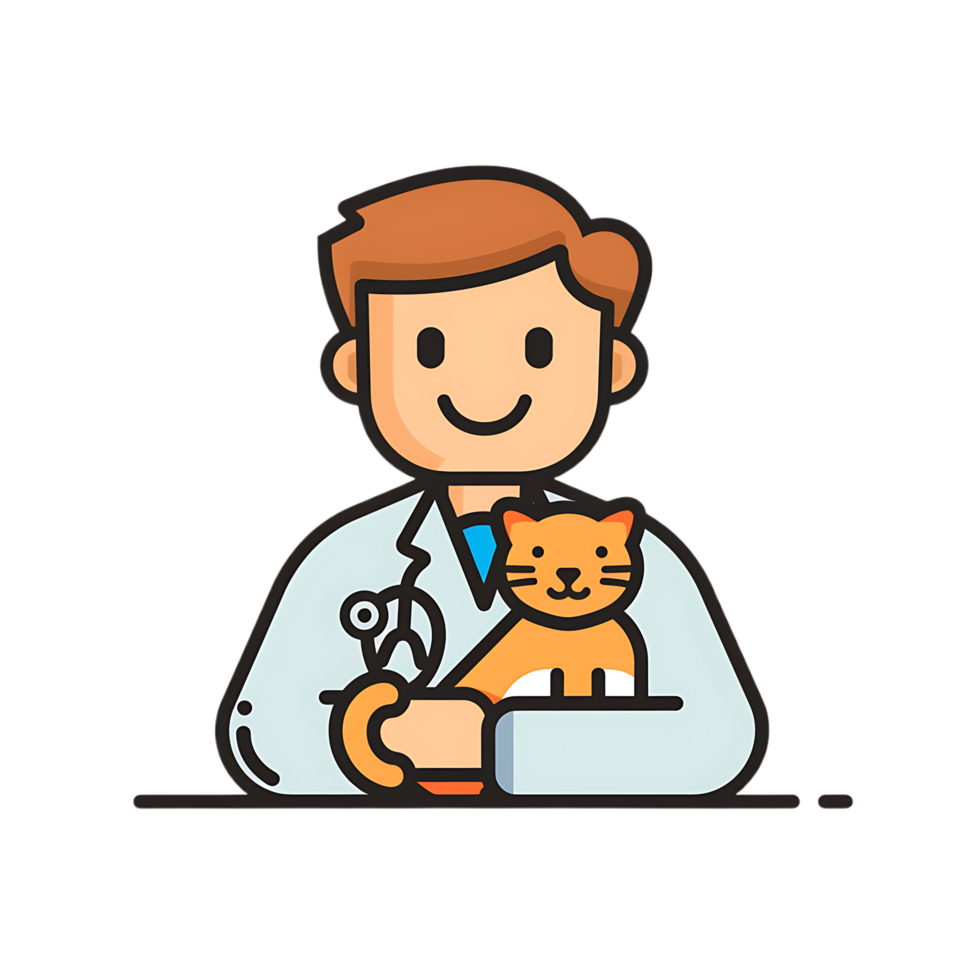 Veterinarian icon against transparent background generated by Ai png