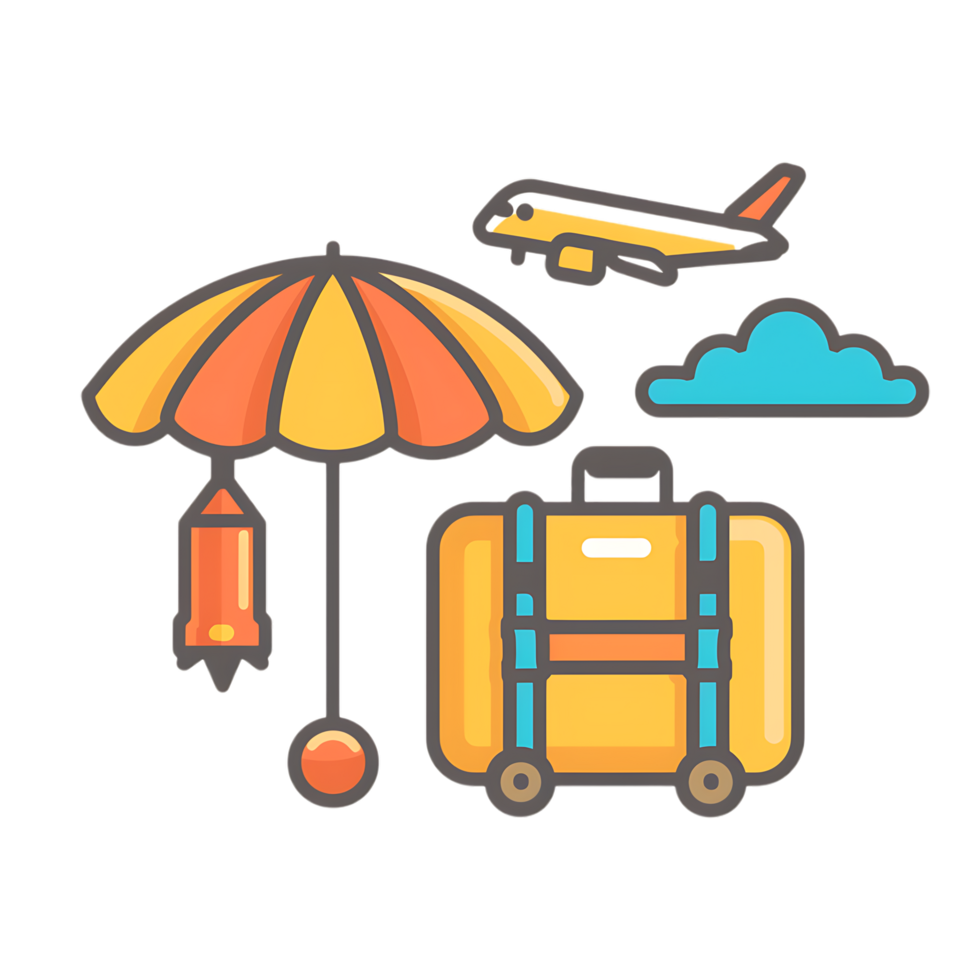 Travel Insurance icon against transparent background generated by Ai png