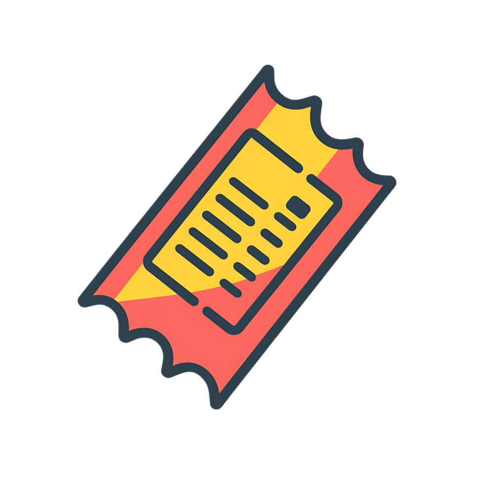 Ticket icon against transparent background generated by Ai png