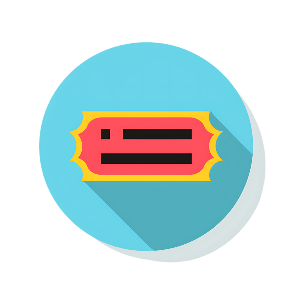 Ticket icon against transparent background generated by Ai png