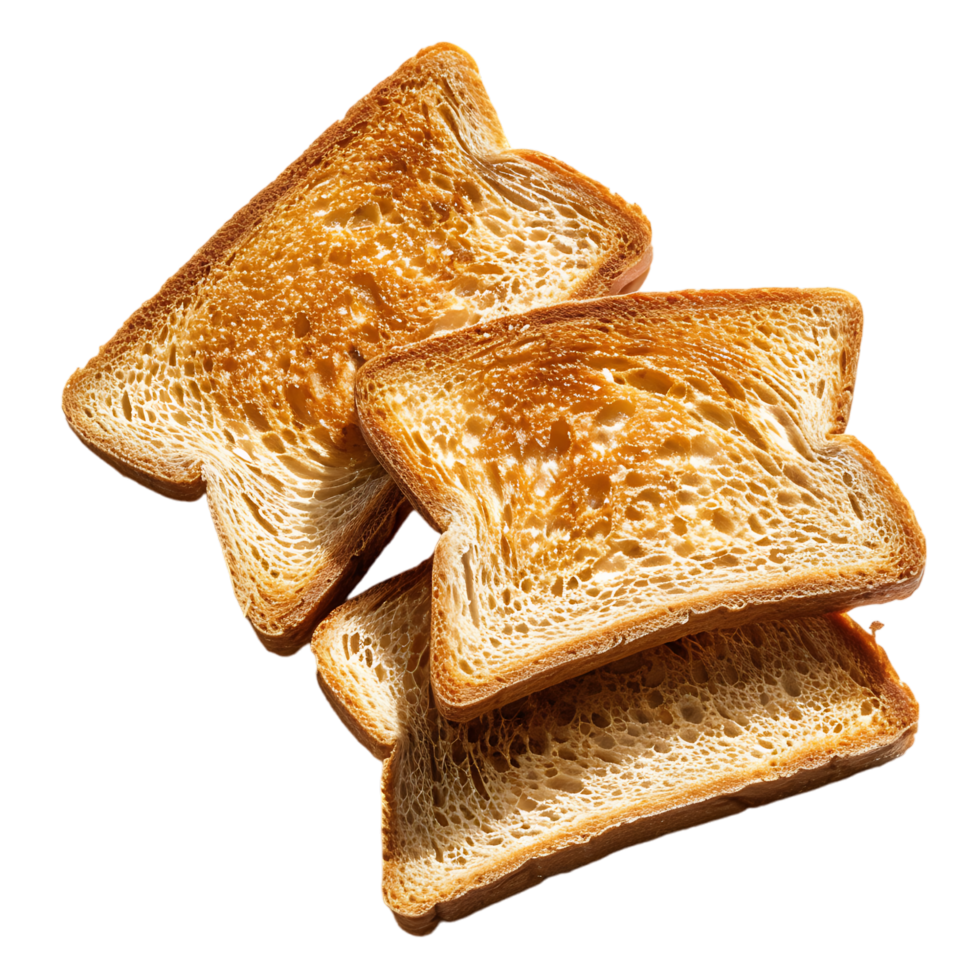 Toast bread against transparent background generated by Ai png