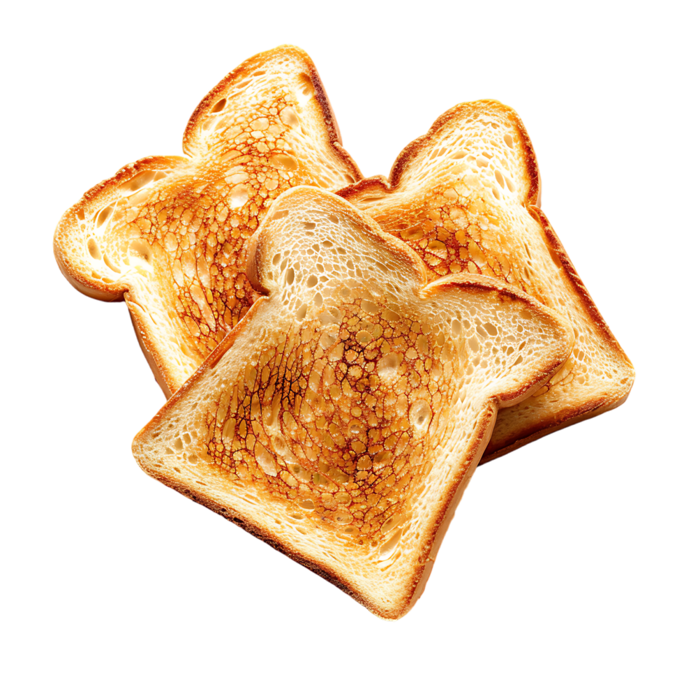 Toast bread against transparent background generated by Ai png