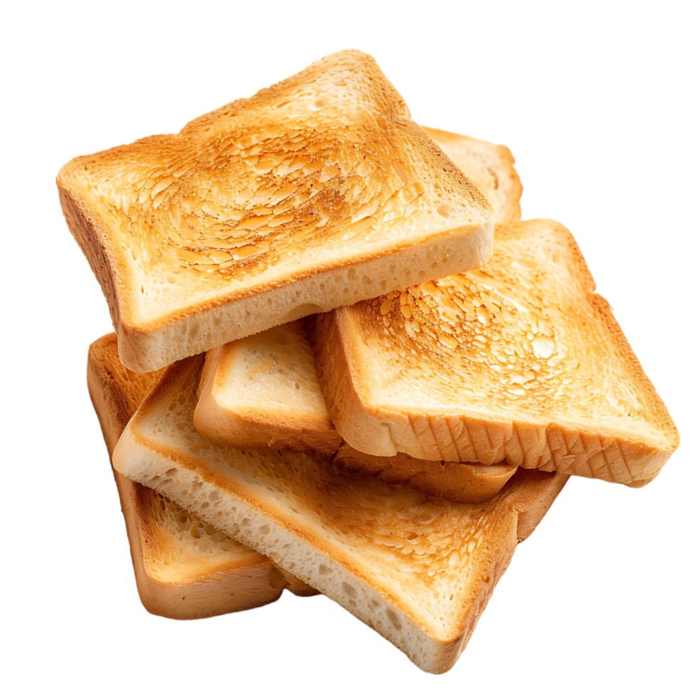 Toast bread against transparent background generated by Ai png