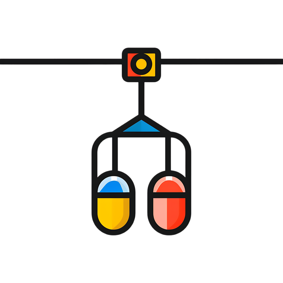 zip line icon against transparent background generated by Ai png