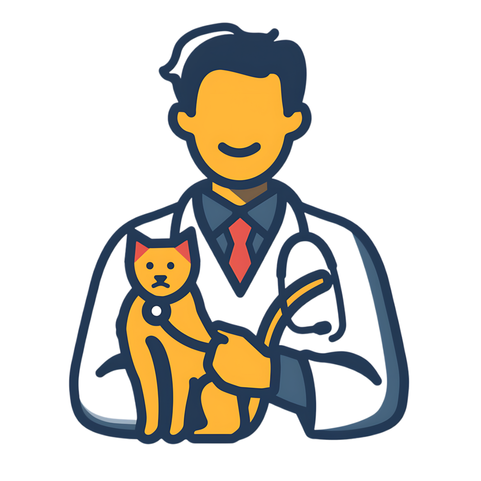 Veterinarian icon against transparent background generated by Ai png