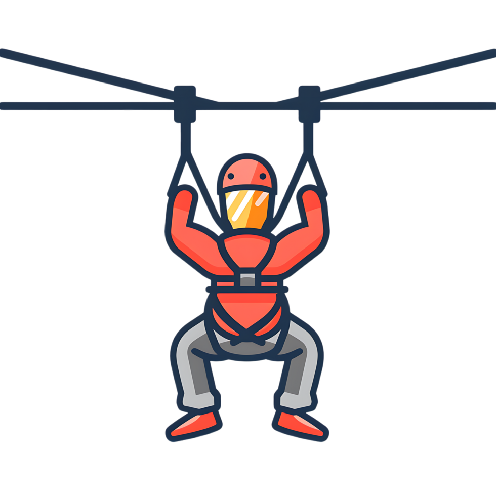 zip line icon against transparent background generated by Ai png