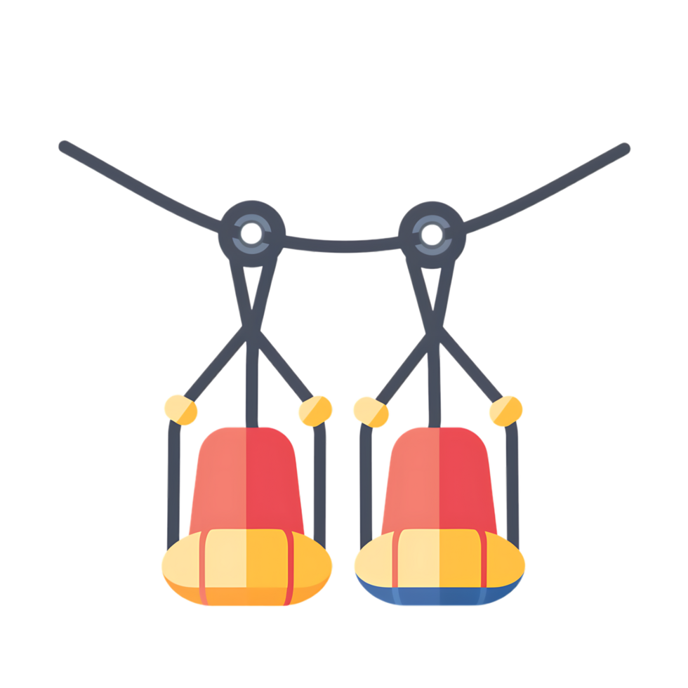 zip line icon against transparent background generated by Ai png