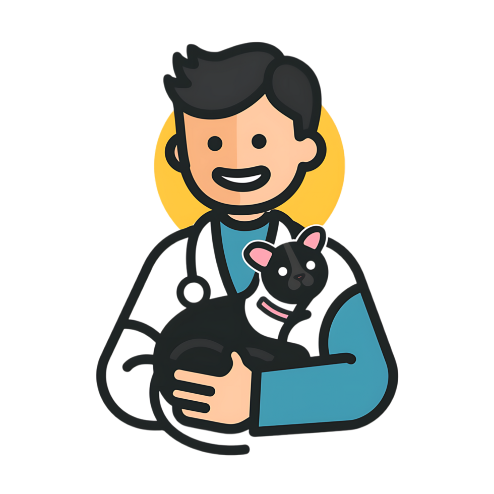 Veterinarian icon against transparent background generated by Ai png