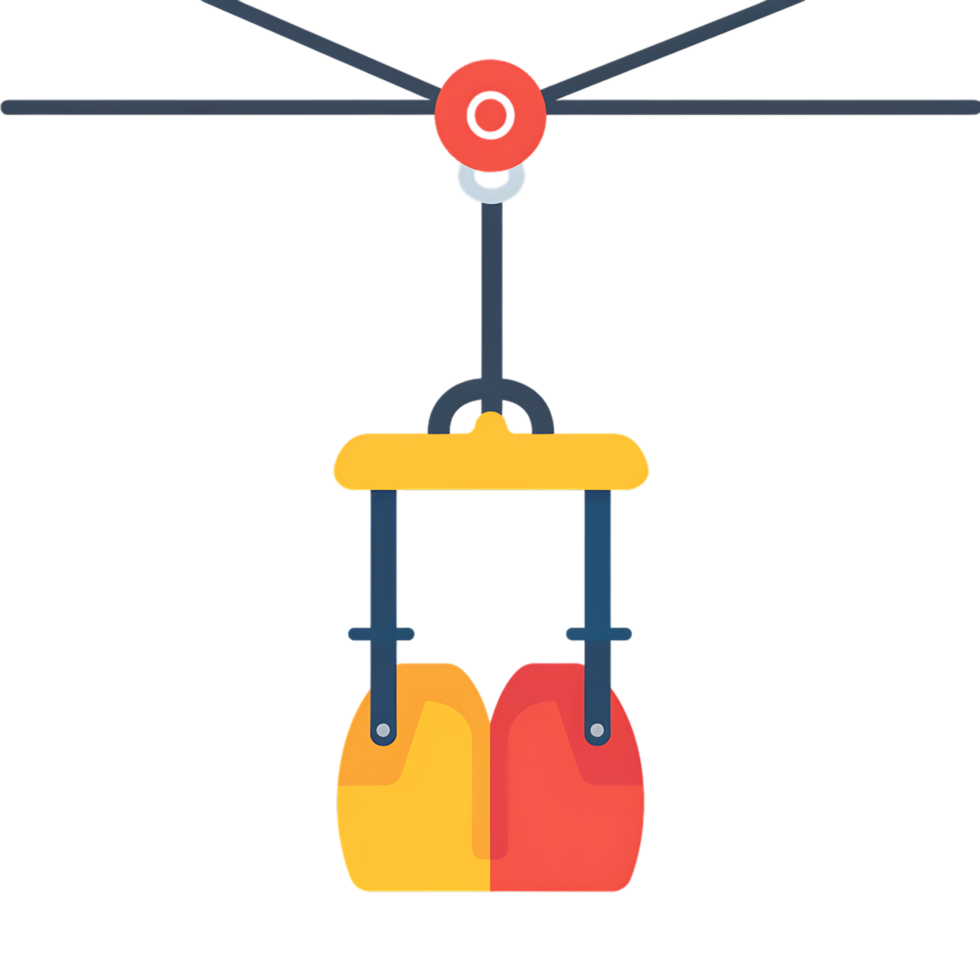 zip line icon against transparent background generated by Ai png