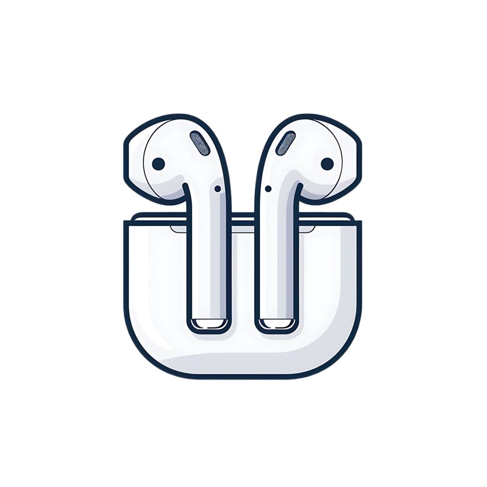 airpods icon against transparent background generated by Ai png