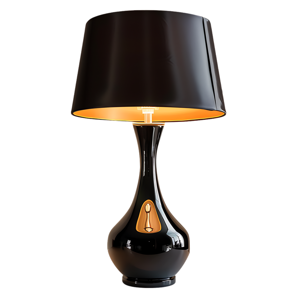 Bedside table lamp in modern contemporary against transparent background generated by Ai png
