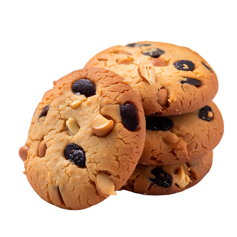 Cookies traditional snack cookie against transparent background generated by Ai png