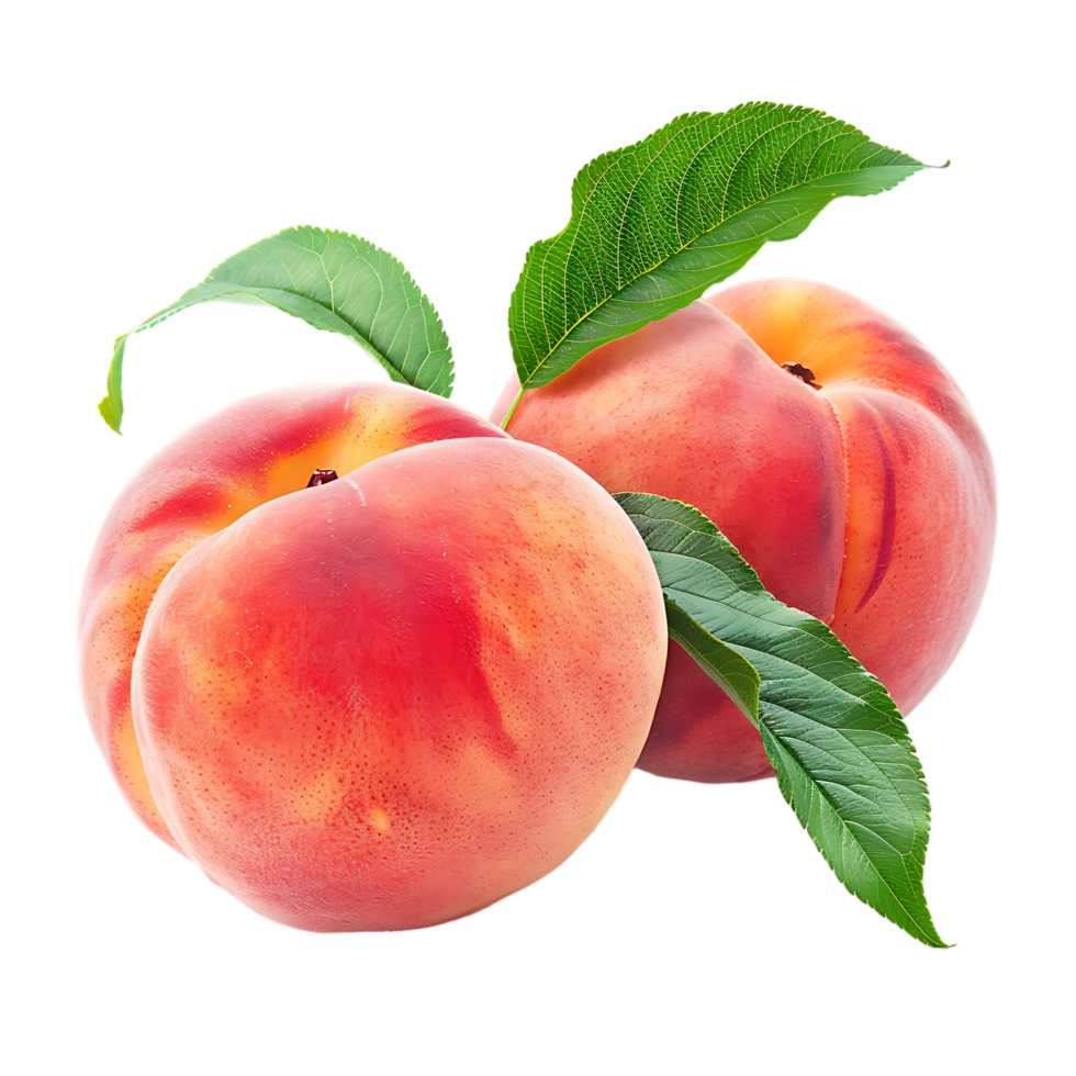 Fresh peaches isolated on transparent background png