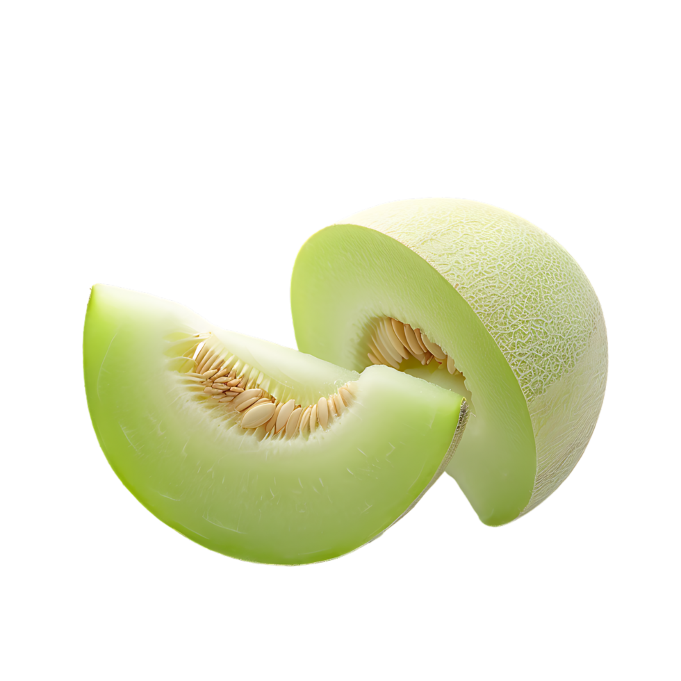Honeydew melon isolated on transparent background generated Ai png