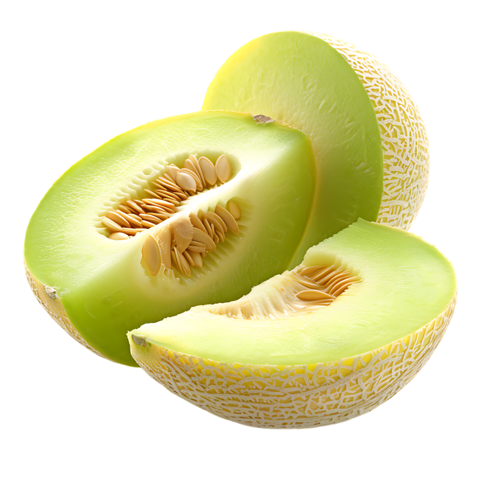 Honeydew melon isolated on transparent background generated Ai png