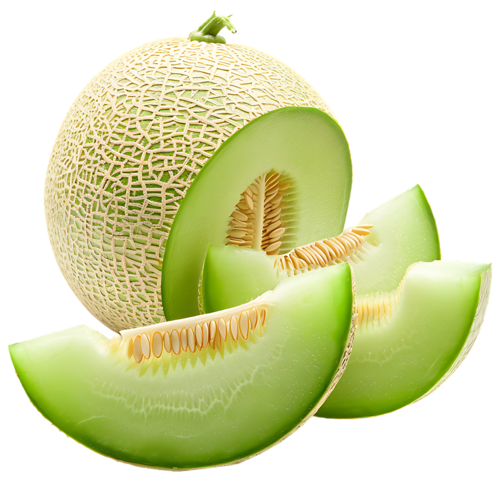Honeydew melon isolated on transparent background generated Ai png