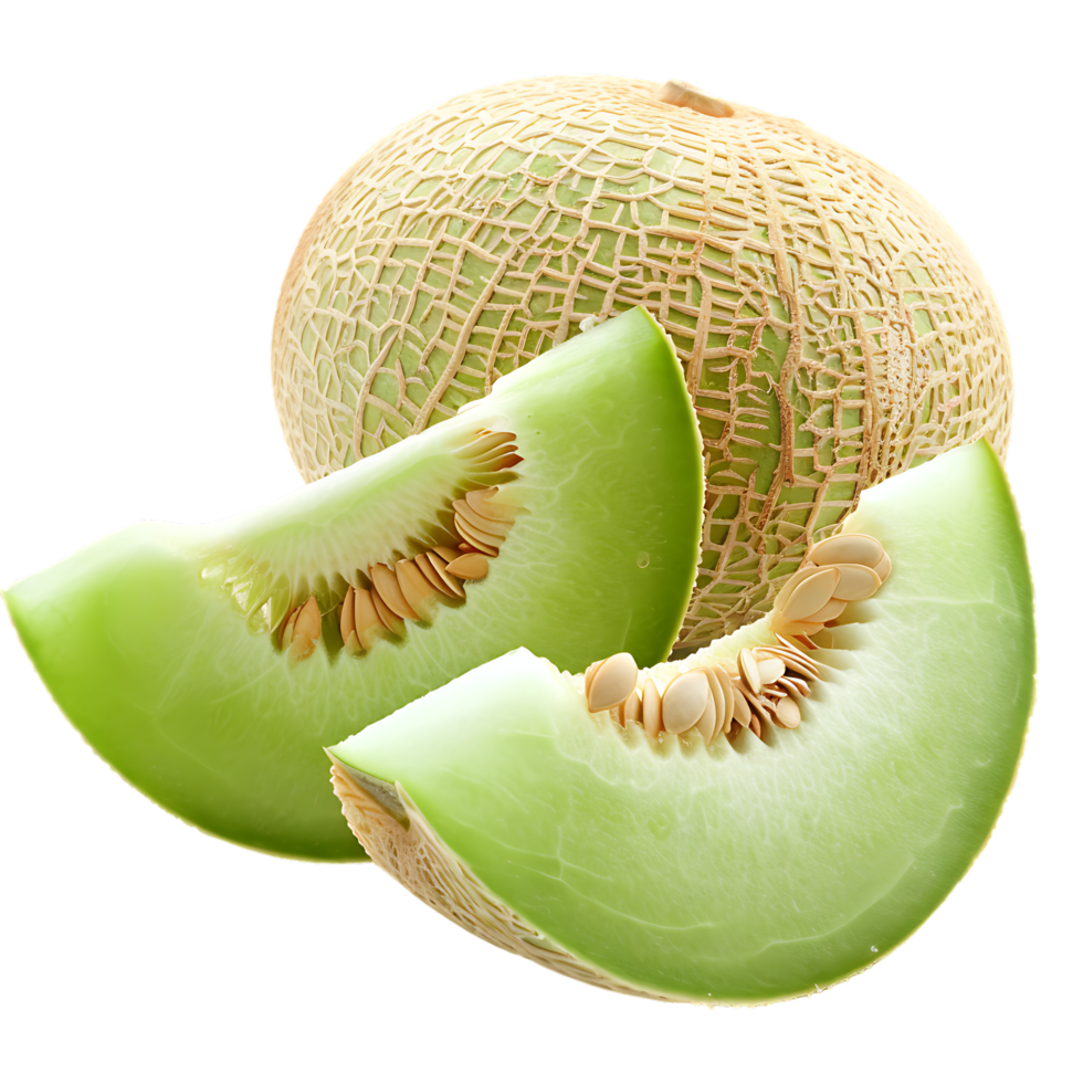 Honeydew melon isolated on transparent background generated Ai png