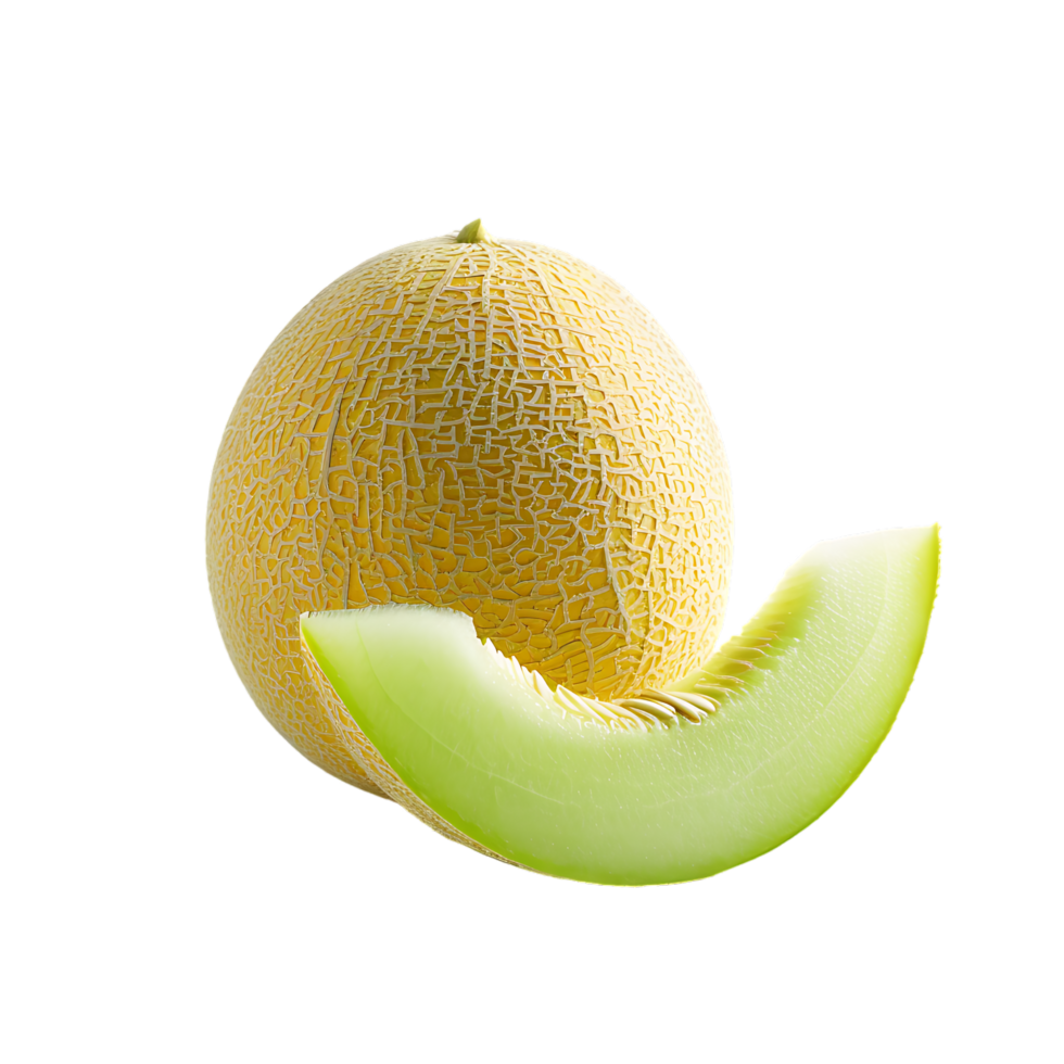 Honeydew melon isolated on transparent background generated Ai png