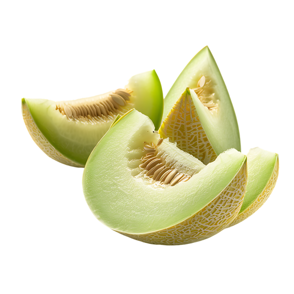 Honeydew melon isolated on transparent background generated Ai png