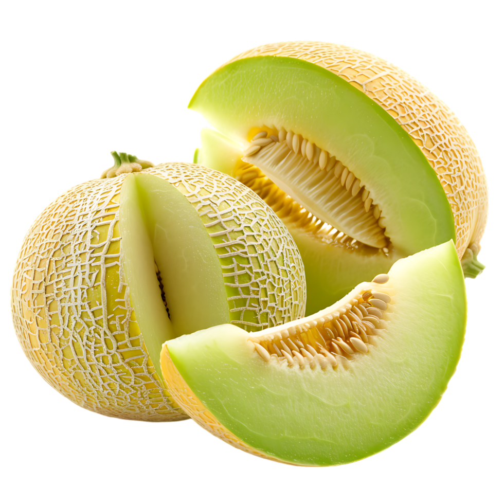 Honeydew melon isolated on transparent background generated Ai png