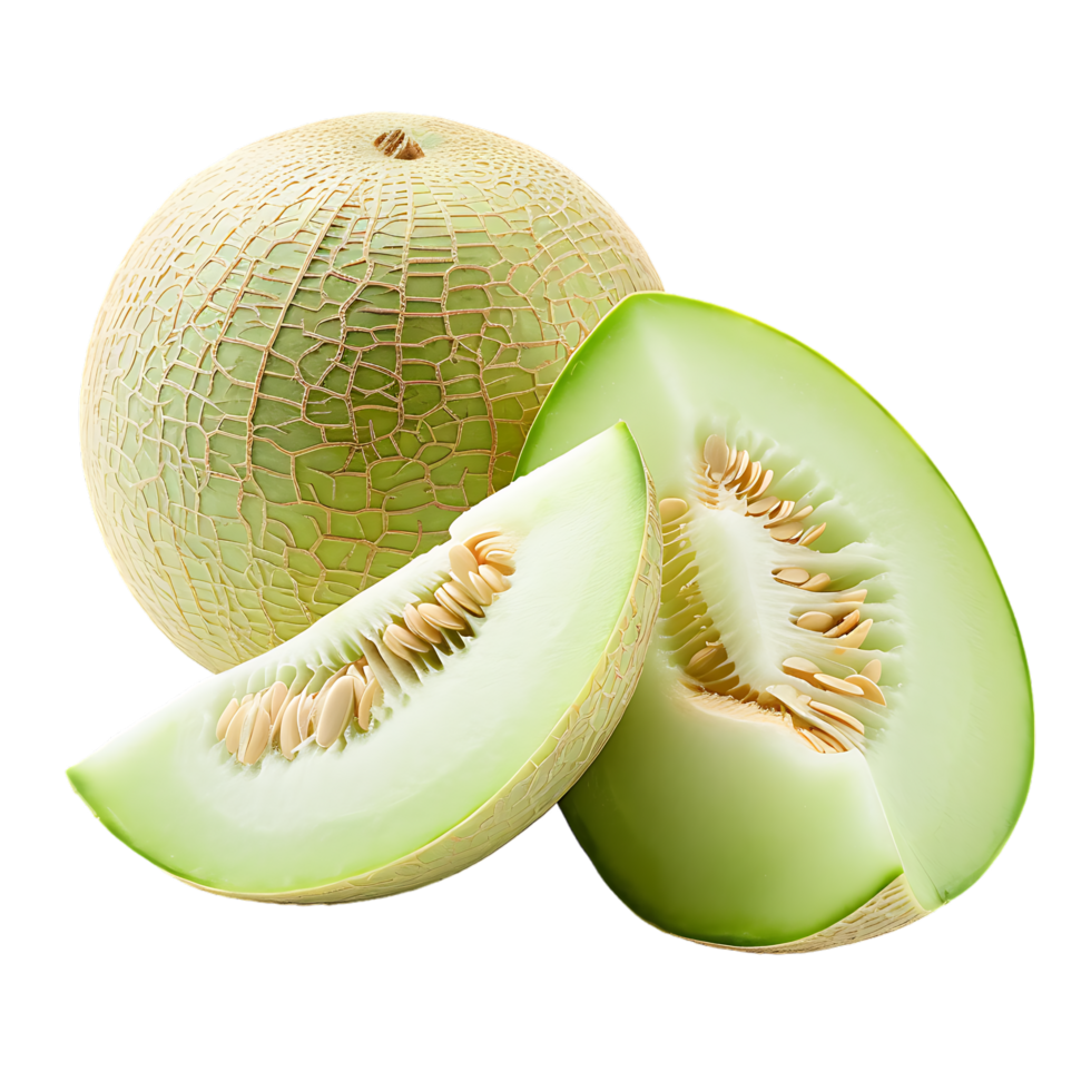 Honeydew melon isolated on transparent background generated Ai png