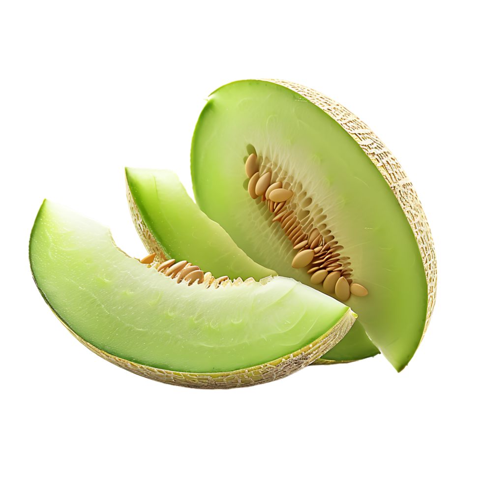 Honeydew melon isolated on transparent background generated Ai png