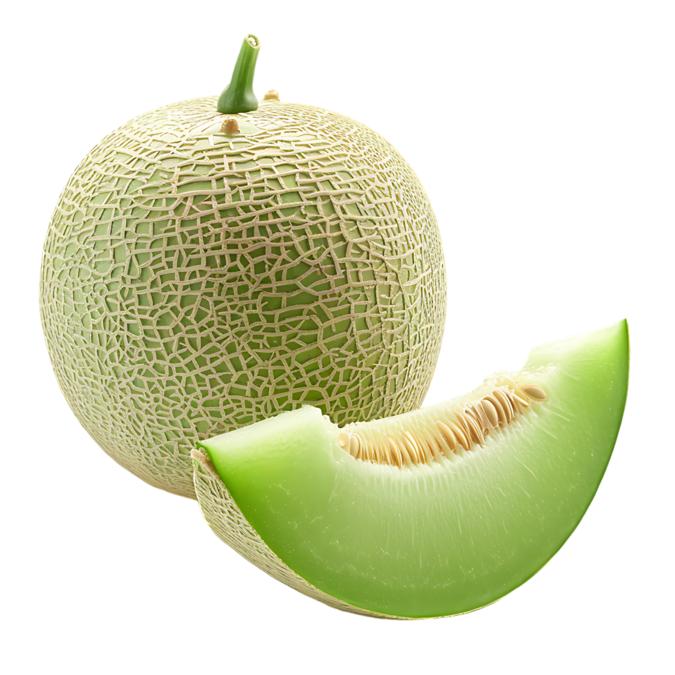 Honeydew melon isolated on transparent background generated Ai png