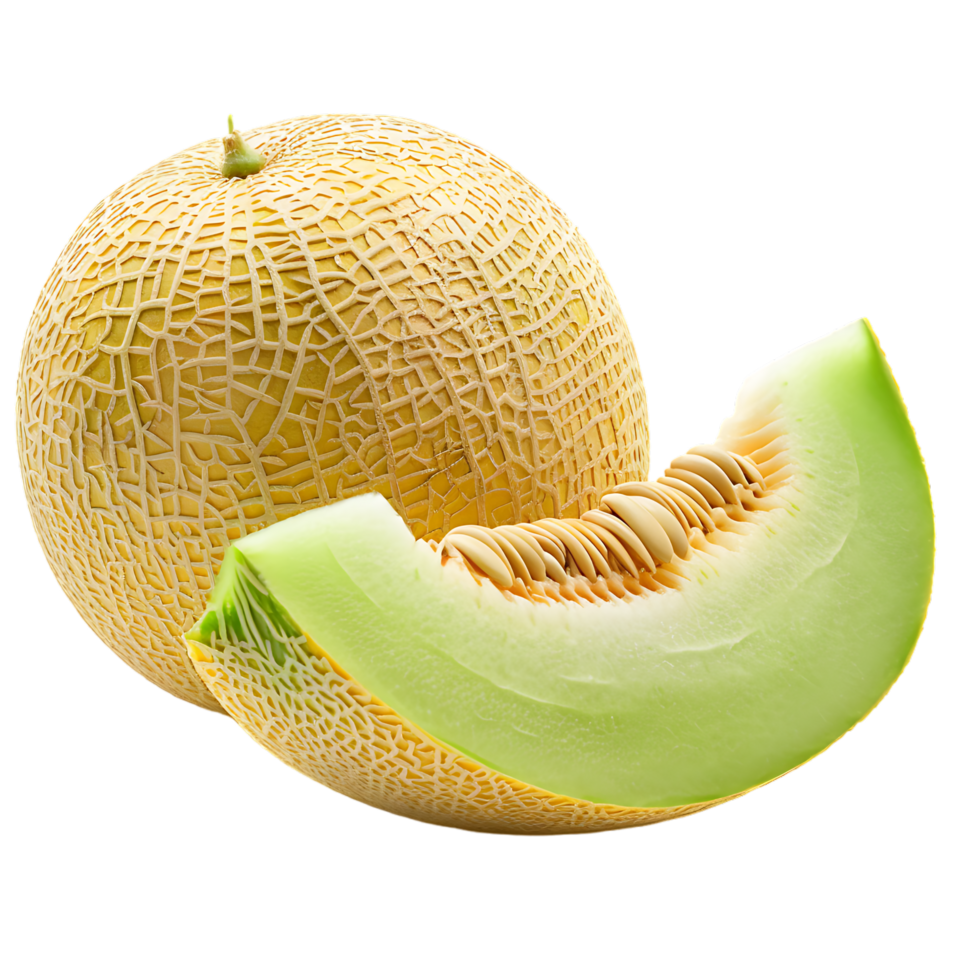 Honeydew melon isolated on transparent background generated Ai png