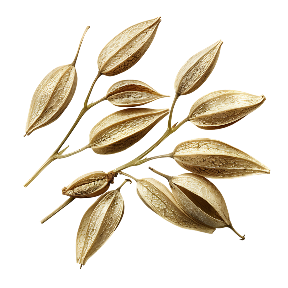 Green chiretta seeds isolated on transparent background png