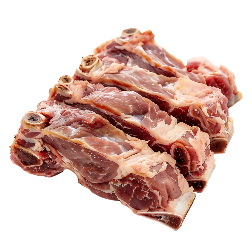 isolated Raw pork meat with bone over transparent background png