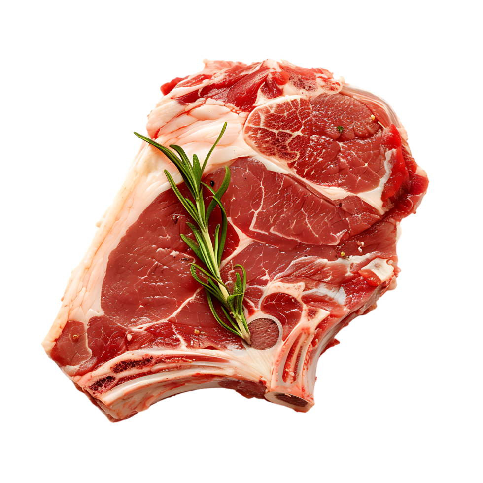 isolated Raw pork meat with bone over transparent background png