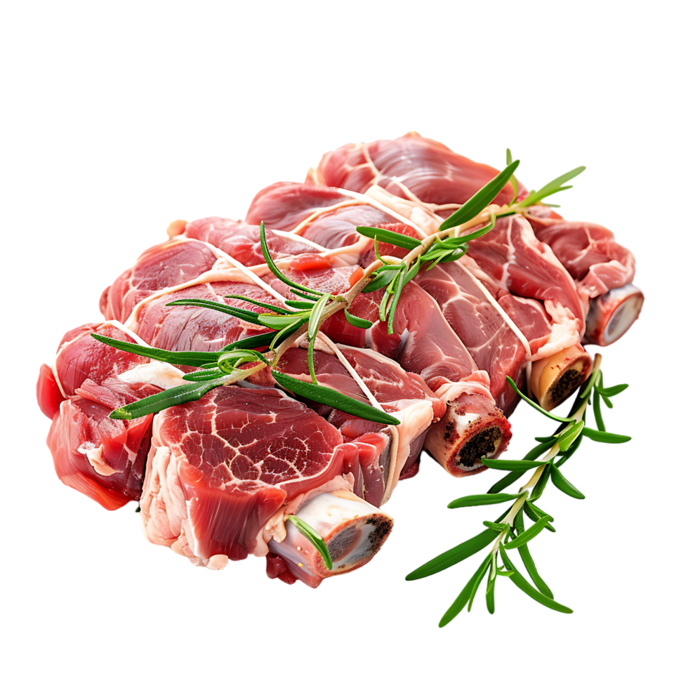 isolated Raw pork meat with bone over transparent background png