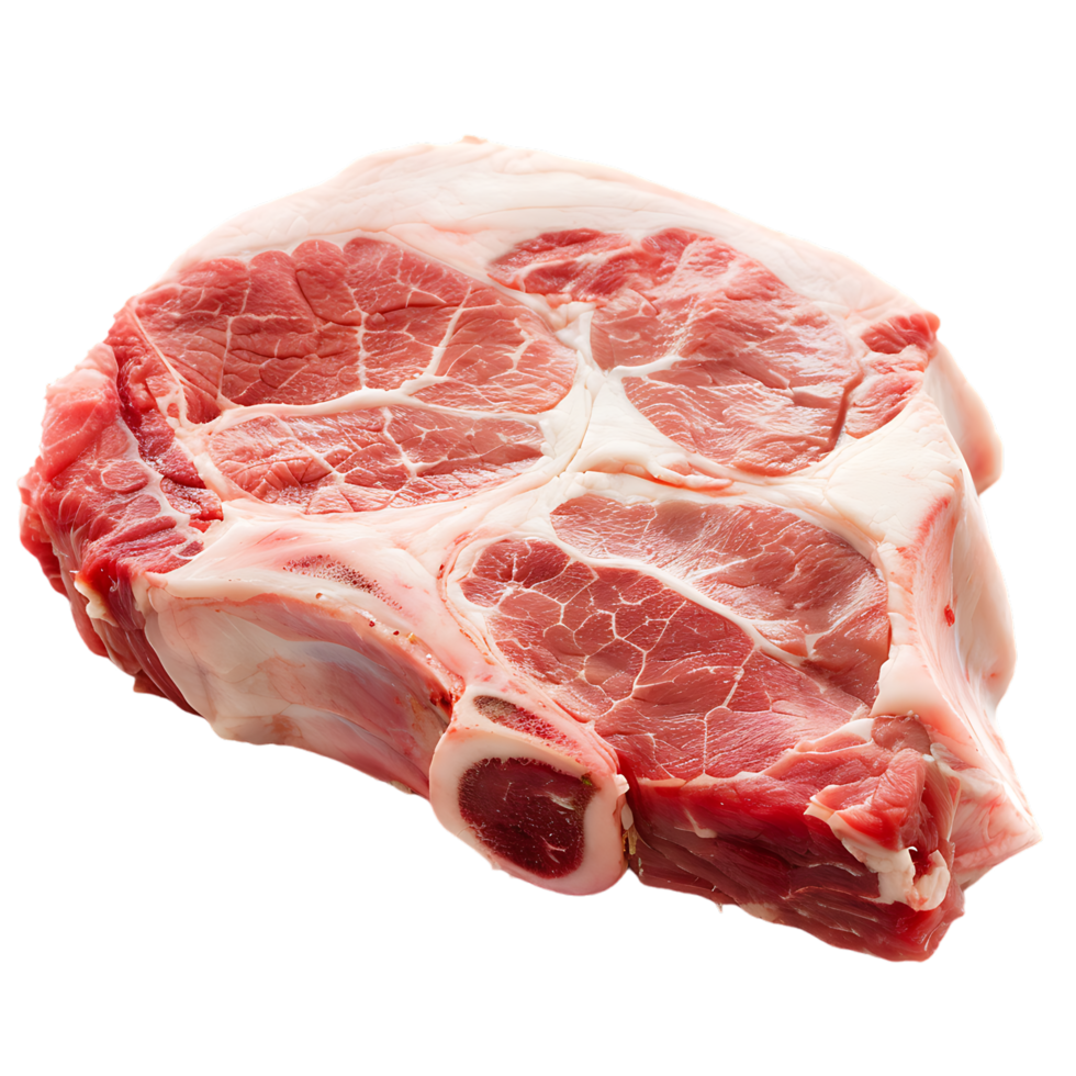 isolated Raw pork meat with bone over transparent background png