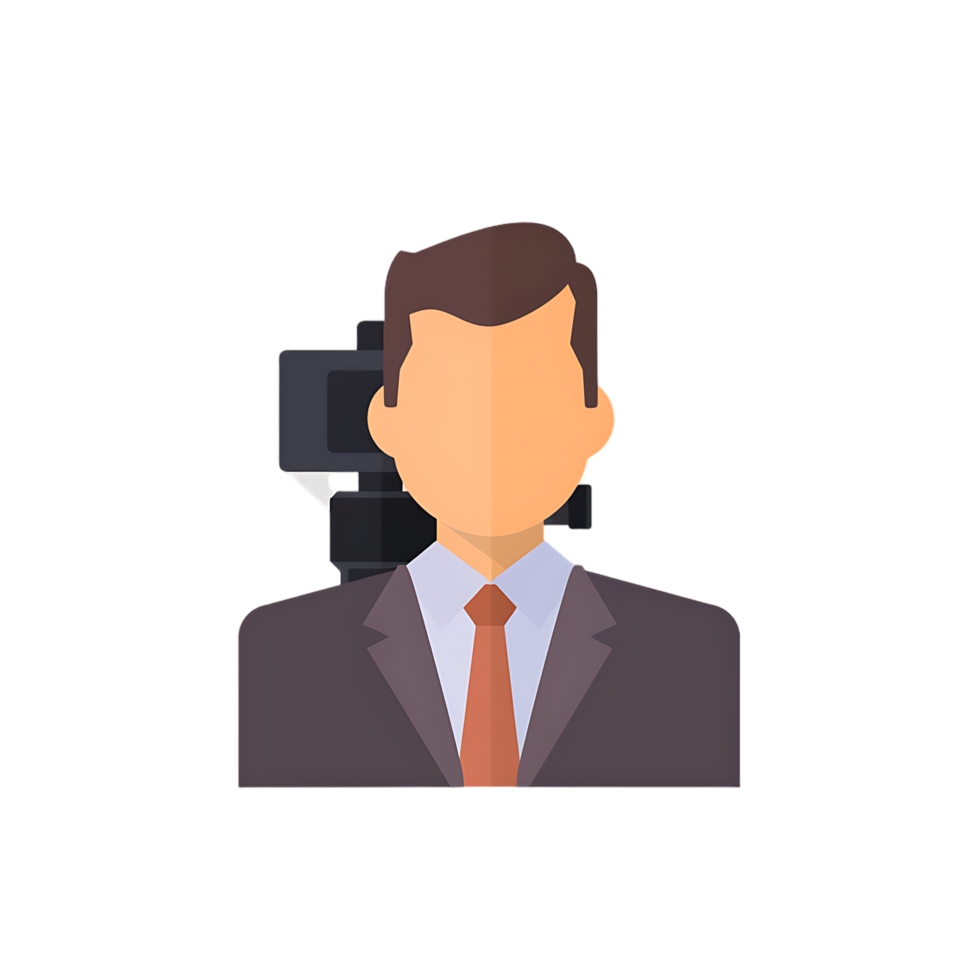 Journalist icon over transparent background png
