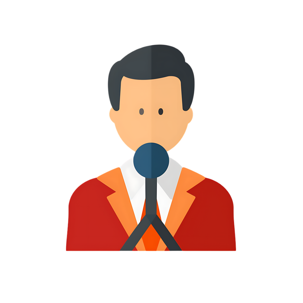 Journalist icon over transparent background png