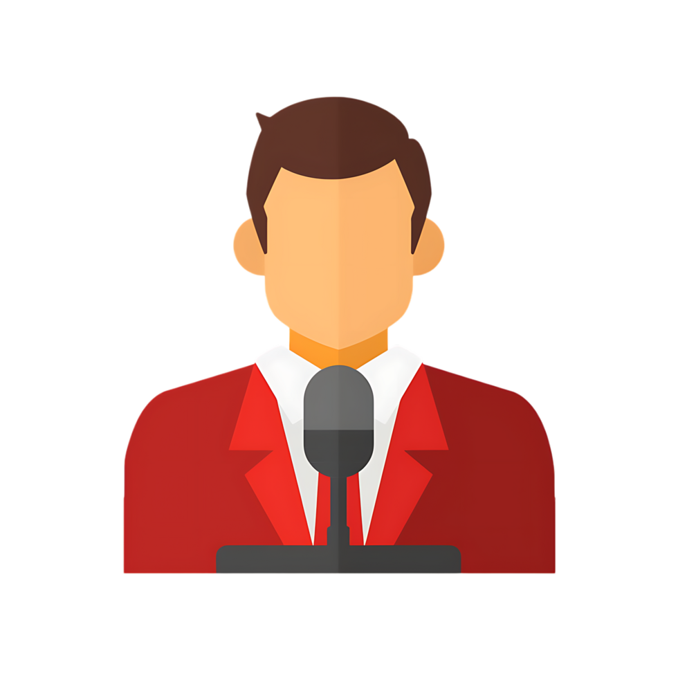 Journalist icon over transparent background png