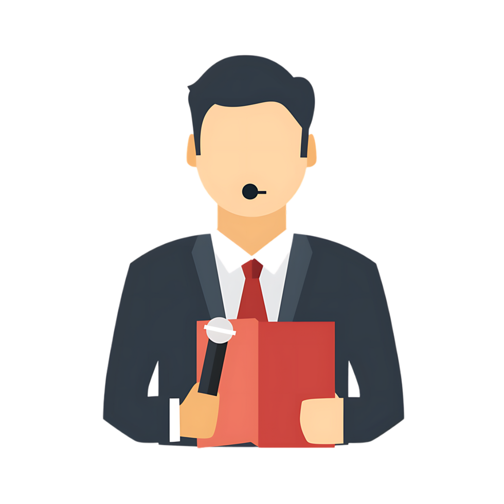 Journalist icon over transparent background png