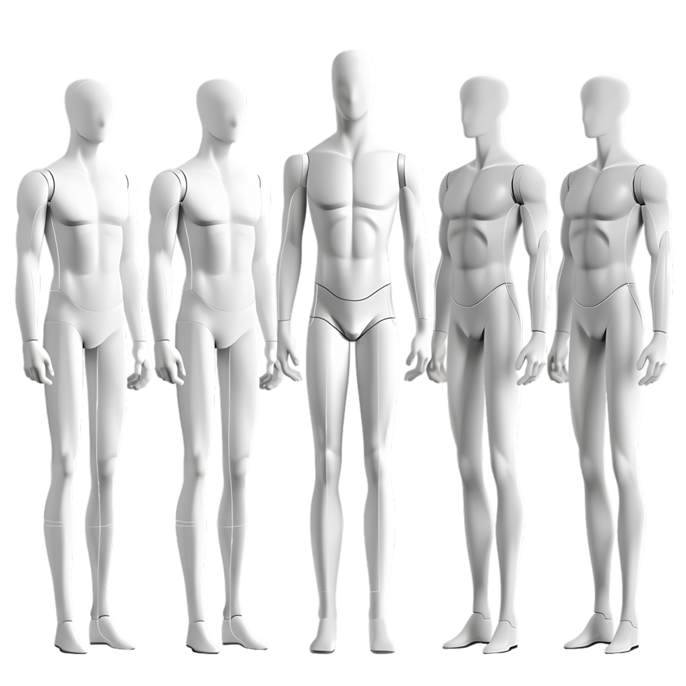 Mannequins Realistic Set isolated over transparent background png