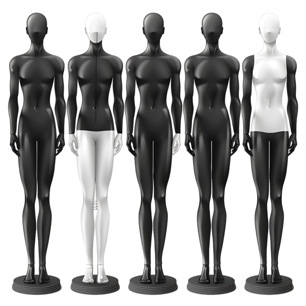 Mannequins Realistic Set isolated over transparent background png