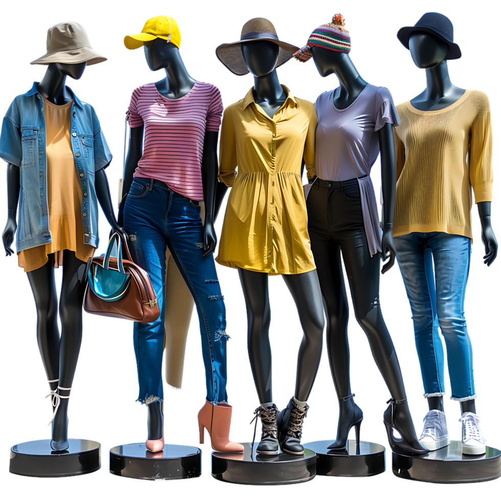 Mannequins Realistic Set isolated over transparent background png