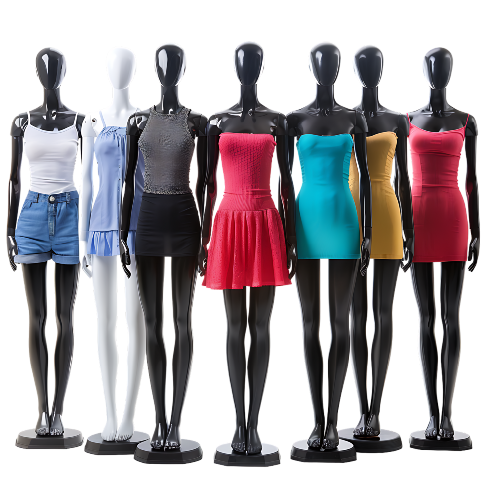 Mannequins Realistic Set isolated over transparent background png
