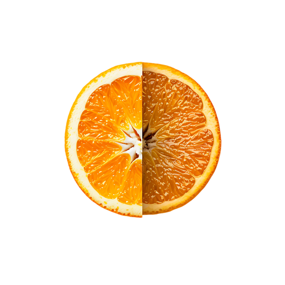 Orange half over transparent background png
